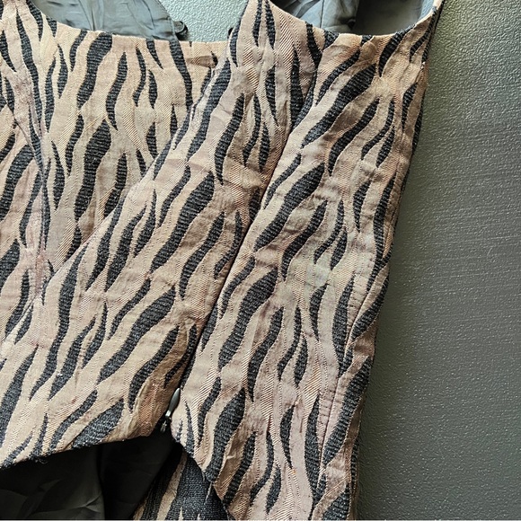 Bee Collection Y2K Lace Up Corset Vest Brown Black Animal Print Top - Picture 8 of 12